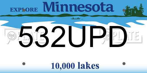 532UPD Minnesota License Plate
