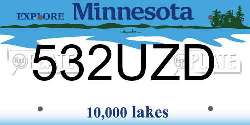 532UZD Minnesota License Plate
