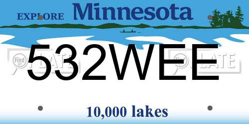 532WEE Minnesota License Plate