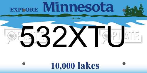 532XTU Minnesota License Plate