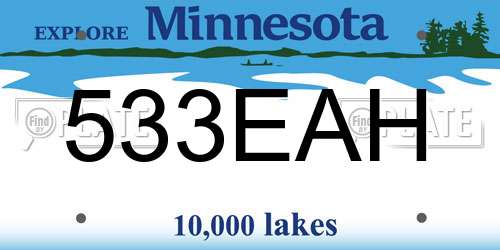 533EAH Minnesota License Plate