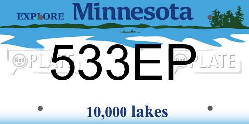 533EP Minnesota License Plate