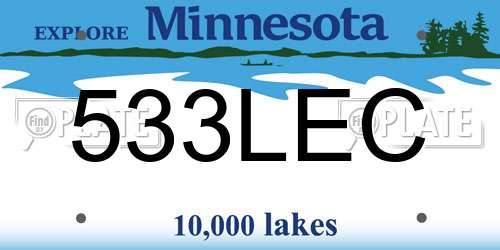533LEC Minnesota License Plate