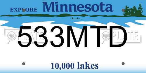 533MTD Minnesota License Plate