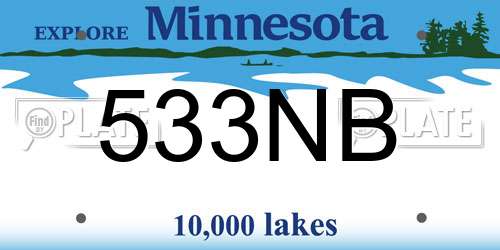 533NB Minnesota License Plate