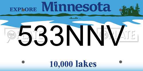533NNV Minnesota License Plate
