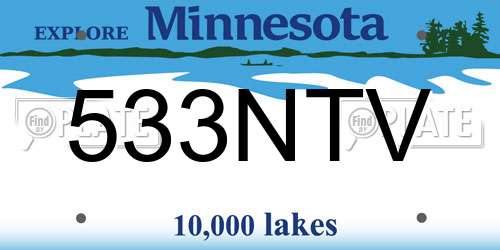 533NTV Minnesota License Plate