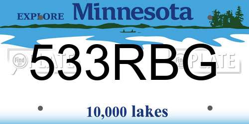 533RBG Minnesota License Plate