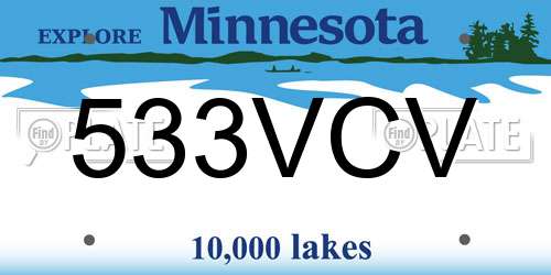 533VCV Minnesota License Plate