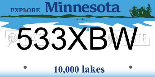 533XBW Minnesota License Plate