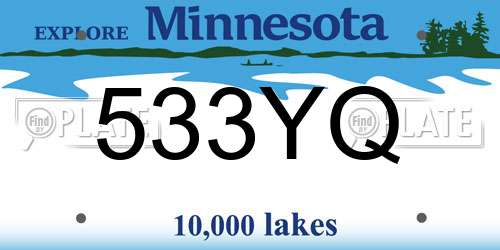 533YQ Minnesota License Plate