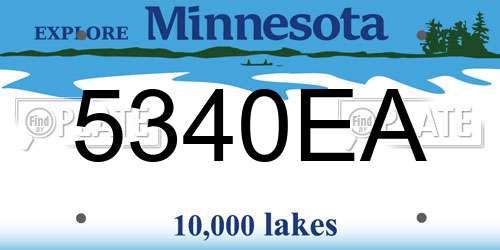 5340EA Minnesota License Plate