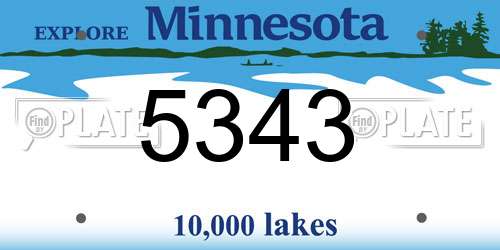 5343 Minnesota License Plate