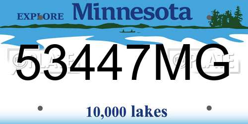53447MG Minnesota License Plate