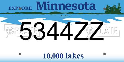 5344ZZ Minnesota License Plate