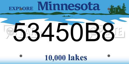 53450B8 Minnesota License Plate