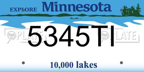 5345TI Minnesota License Plate