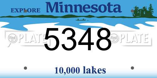 5348 Minnesota License Plate