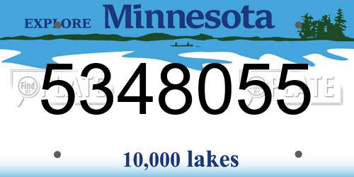 5348055 Minnesota License Plate