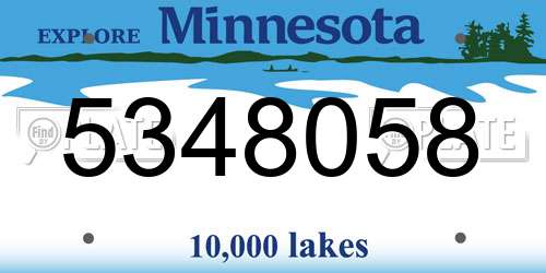 5348058 Minnesota License Plate