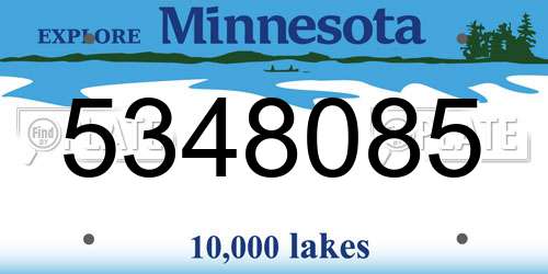 5348085 Minnesota License Plate