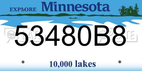 53480B8 Minnesota License Plate