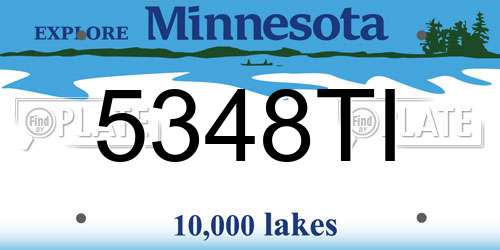 5348TI Minnesota License Plate