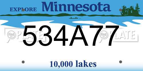 534A77 Minnesota License Plate