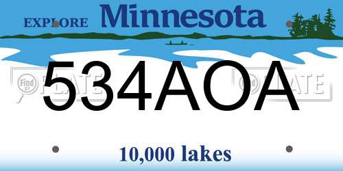534AOA Minnesota License Plate