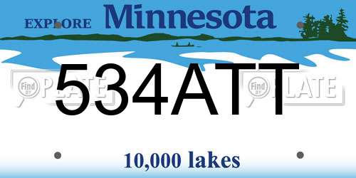 534ATT Minnesota License Plate