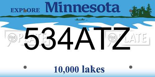 534ATZ Minnesota License Plate