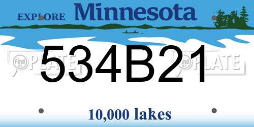 534B21 Minnesota License Plate