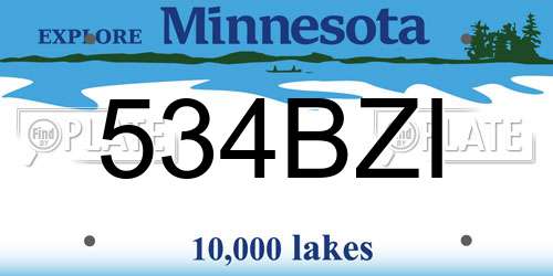 534BZI Minnesota License Plate