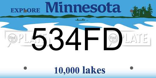534FD Minnesota License Plate