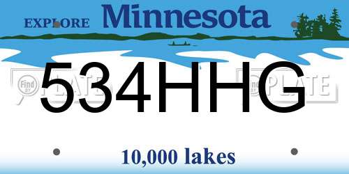 534HHG Minnesota License Plate