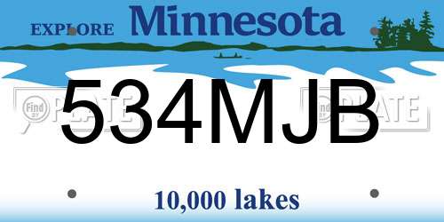 534MJB Minnesota License Plate