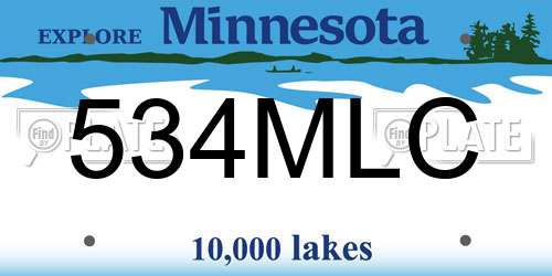 534MLC Minnesota License Plate