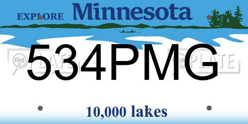534PMG Minnesota License Plate