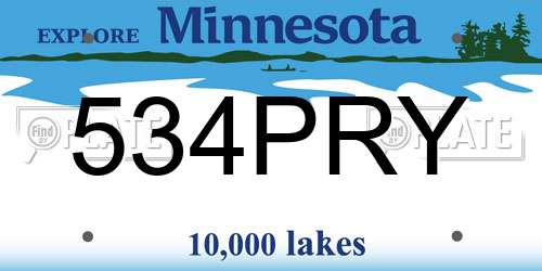 534PRY Minnesota License Plate