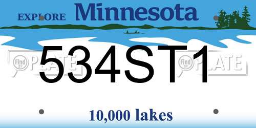 534ST1 Minnesota License Plate