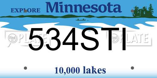 534STI Minnesota License Plate