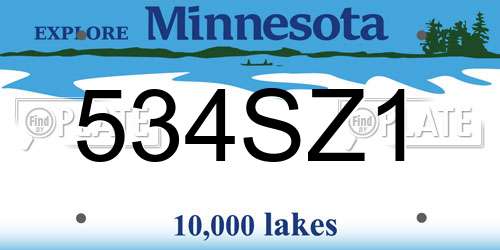 534SZ1 Minnesota License Plate