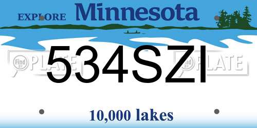 534SZI Minnesota License Plate