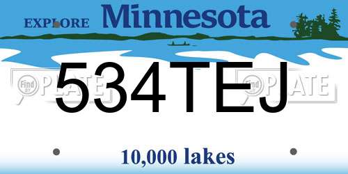 534TEJ Minnesota License Plate