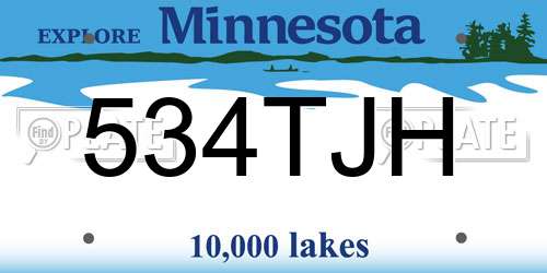 534TJH Minnesota License Plate