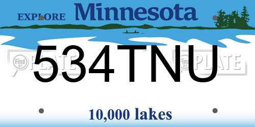 534TNU Minnesota License Plate