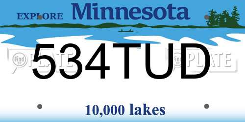 534TUD Minnesota License Plate