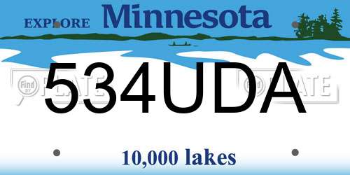 534UDA Minnesota License Plate