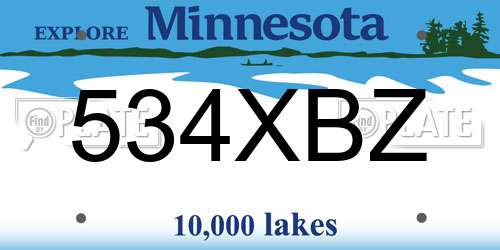 534XBZ Minnesota License Plate