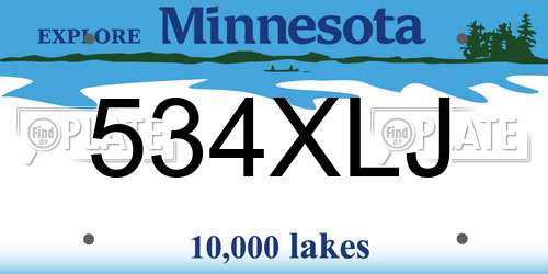534XLJ Minnesota License Plate